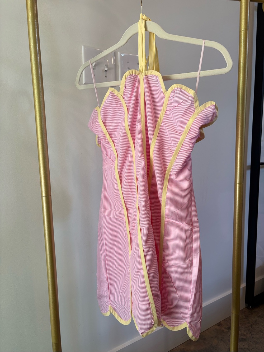 NWT TCEC Pink Dress with Yellow Trim